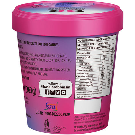 Baskin Robbins Cotton Candy Ice Cream Tub