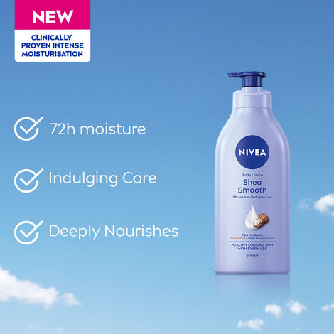 NIVEA Shea Smooth Body Lotion |48 H Moisturization|With Deep Moisture Serum | For Dry Skin