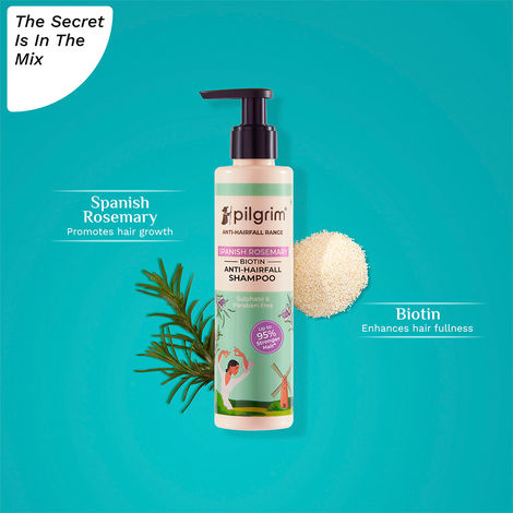 Pilgrim Rosemary & Biotin Anti Hairfall Shampoo for Reducing Hair Loss & Breakage