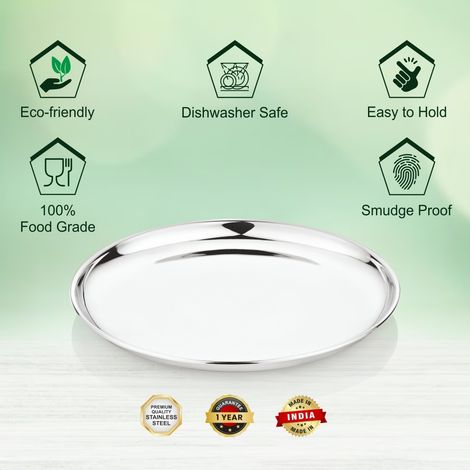 Steelera Stainless Steel Shallow Snacks Plate | Food Safe | 20 cm