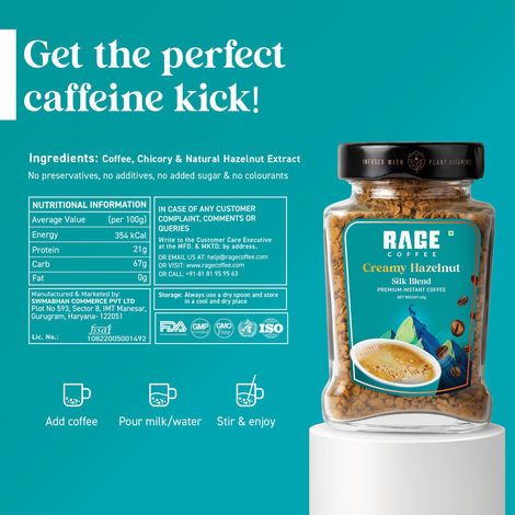 Rage Coffee Silk Blend Creamy Hazelnut Instant Coffee
