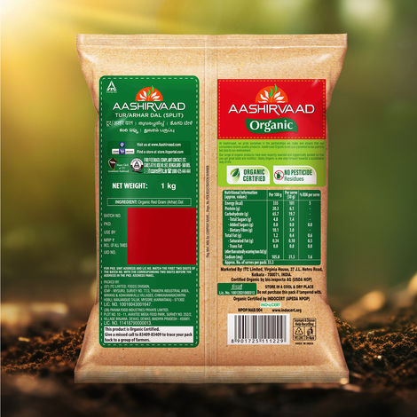 Aashirvaad Organic Arhar/Tur Dal | 100% Organic Arhar/Tur Dal Rich in Protein