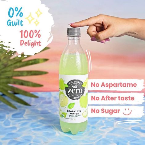 Paper Boat Zero Sugar Green Apple Sparkling Water | Sugar Free Cold Drink