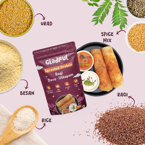 Gladful Sprouted Ragi Dosa