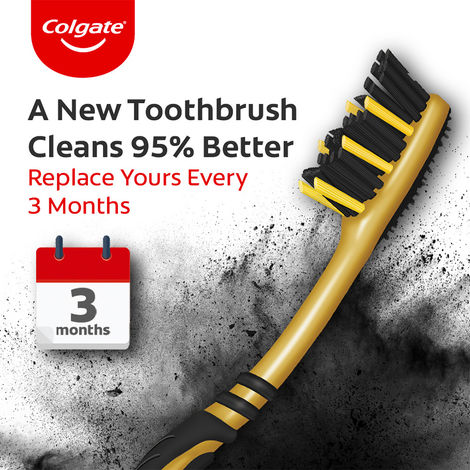 Colgate ZigZag Charcoal Medium Bristle Manual Toothbrush for Adults