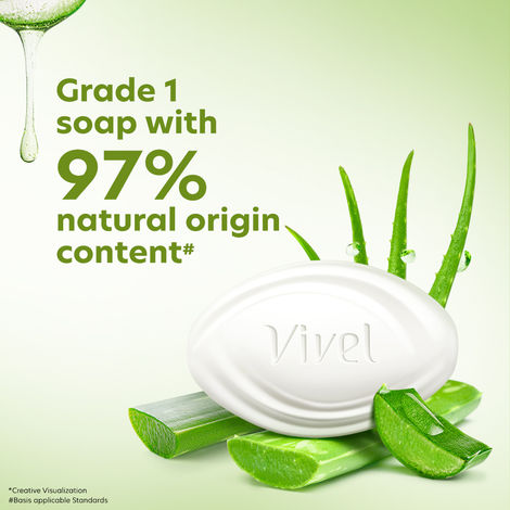 Vivel Aloe Vera Grade 1 Bathing Soap with Vitamin E for Soft Glowing skin