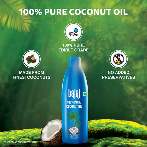 Bajaj 100% Pure Coconut Oil | Made with Premium Grade 1 Quality Coconuts