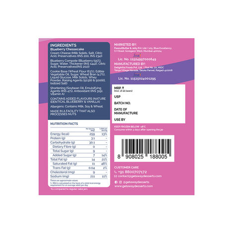 Get- A- Way Blueberry Cheesecake Jar