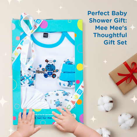 Mee Mee Soft Cotton Newborn Clothing Hamper Baby Gift Set | Blue