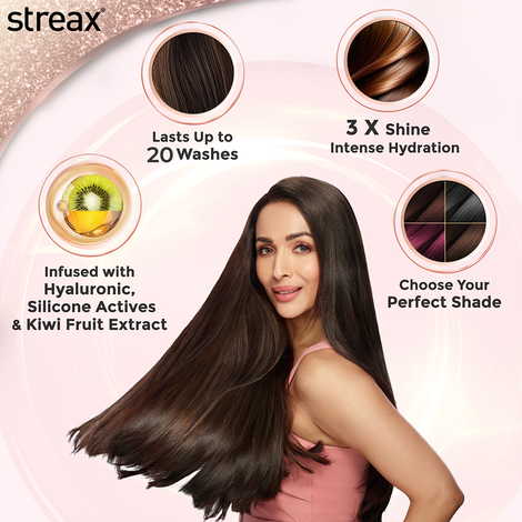 Streax Gel Hair Colour For Women, Dark Brown 3 , |No Ammonia Hair Color|100% Grey Coverage
