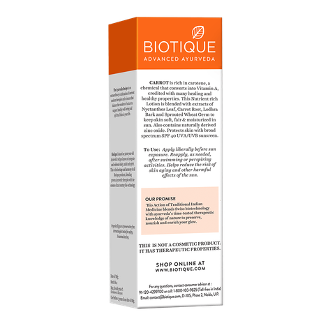 Biotique Sun Shield Carrot 40+Spf Sunscreen Lotion