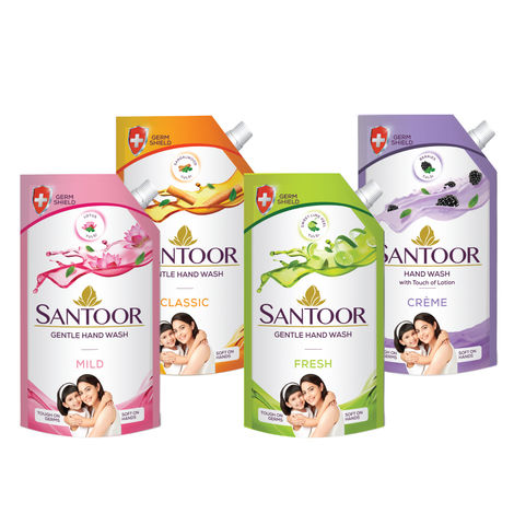 Santoor Classic Gentle Anti-Bacterial Hand Wash With Natural Goodness of Sandalwood and Tulsi