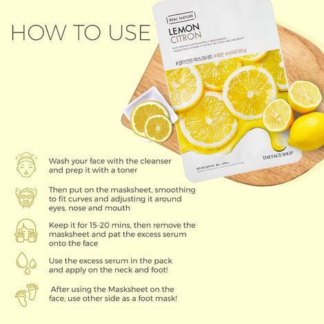 The Face Shop Real Nature Lemon Face Mask (Lemon) Combo