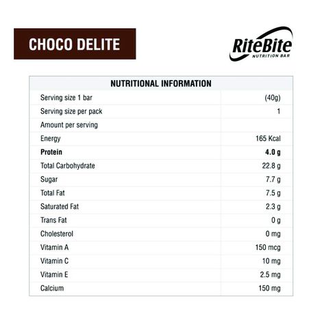 RiteBite Choco Delight 4g Protein Energy Bar