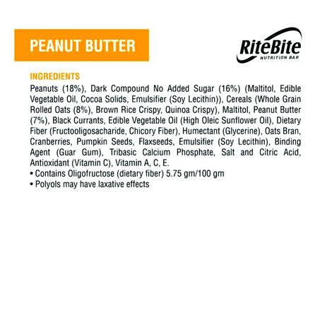 RiteBite Peanut Butter 4g Protein Energy Bar