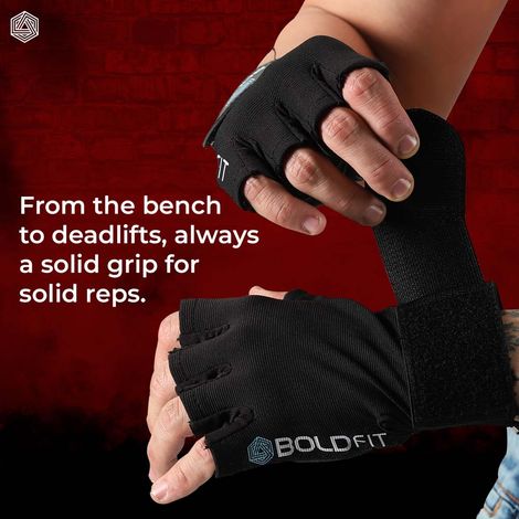 Boldfit Men's Gym Gloves with Wrist Support | Perfect for Exercise & Sports