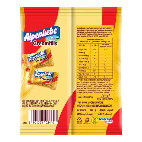 Alpenliebe Cream Fills Butter Toffee