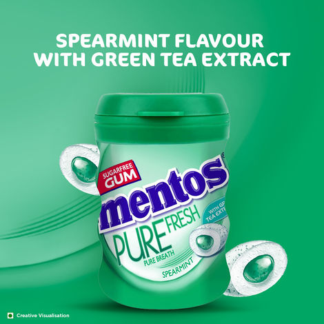 Mentos Pure Fresh Sugarfree Spearmint Chewing Gum Bottle