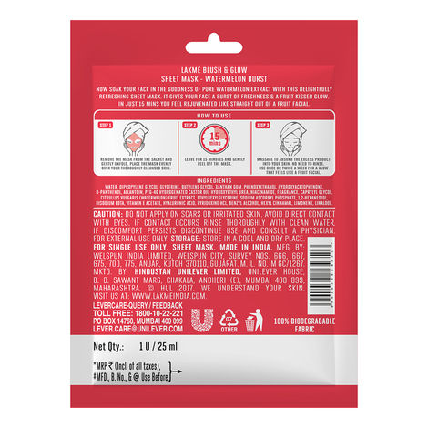 Lakme Blush & Glow Watermelon Sheet Mask
