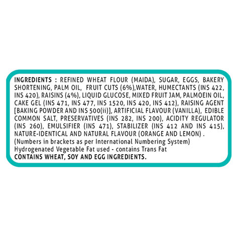 Winkies Fruit Cake Raisin & Tutti Fruitti