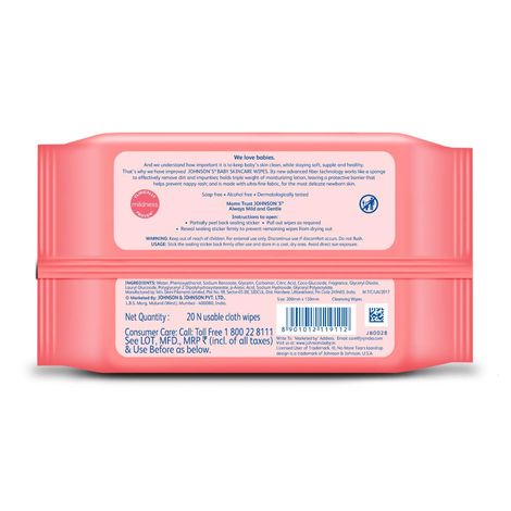 Johnson's Baby Skincare Wipes 20 PIECE