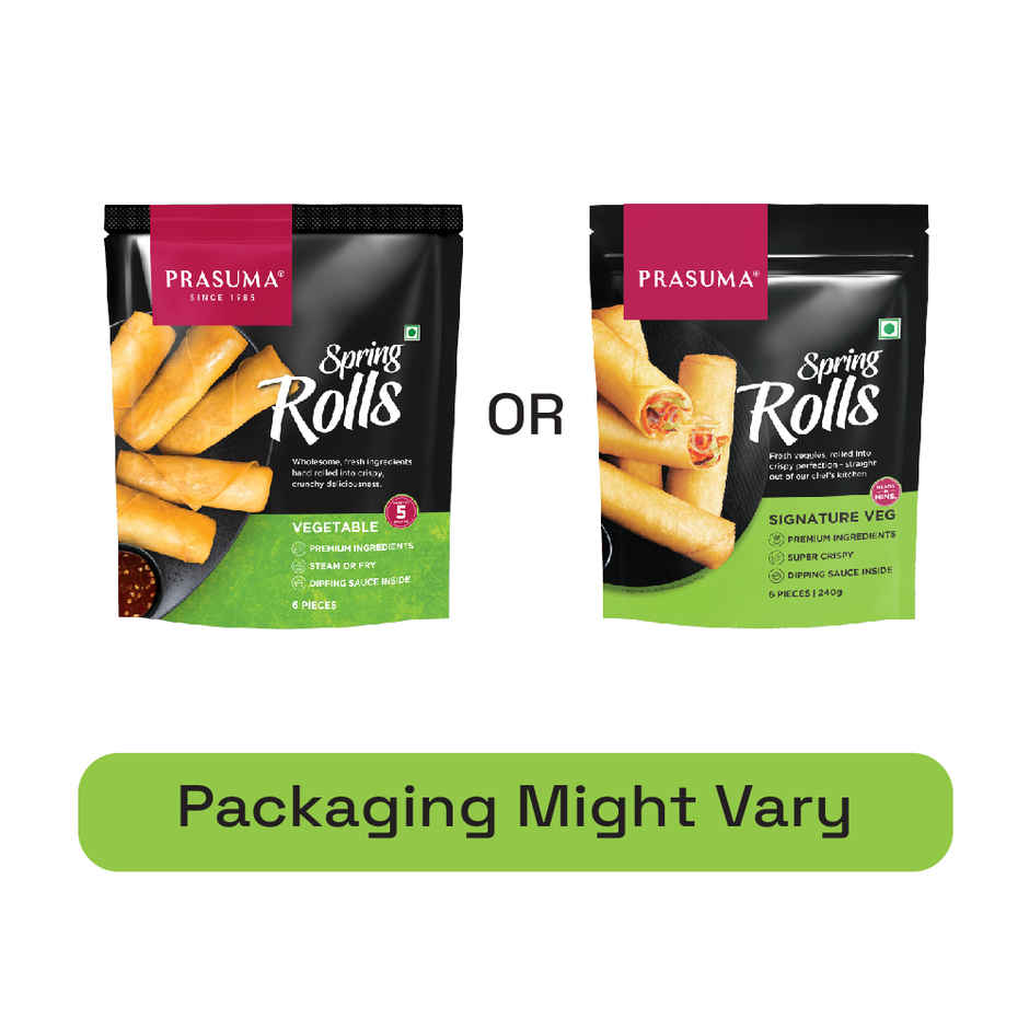 Prasuma Spring Rolls Veg Frozen(6pc) & Prasuma Bao Buns Bbq Chicken(300gms) Combo