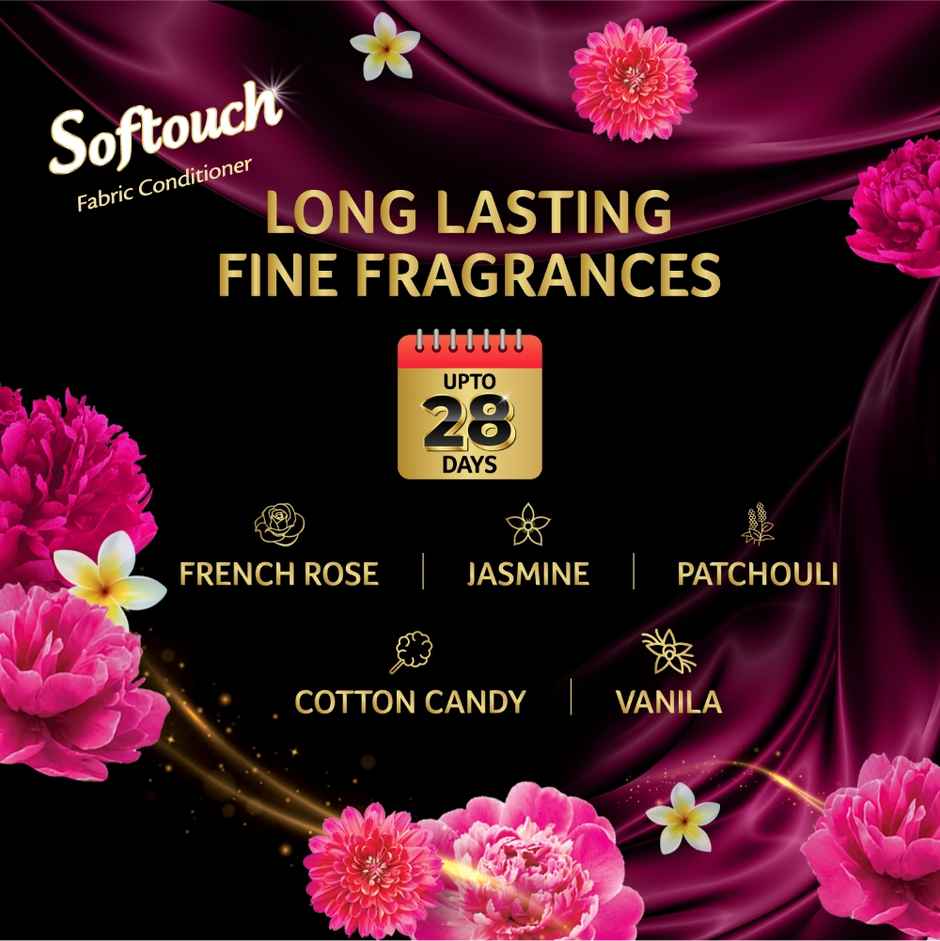 Softouch Rose and Jasmine 2X French Perfume After Wash Fabric Conditioner