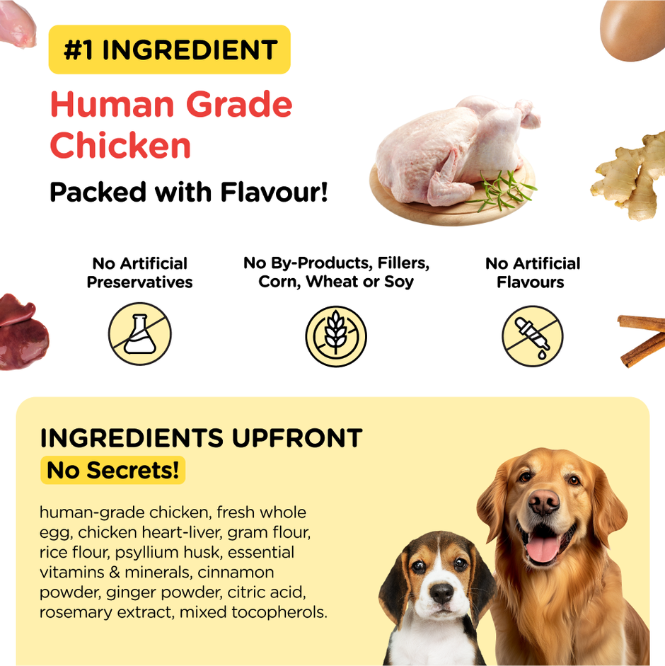 Henlo Chicken & Egg Baked Dry Dog Food for Adult Dogs & Puppies |Adult Dog Food |Pet |Puppy Food