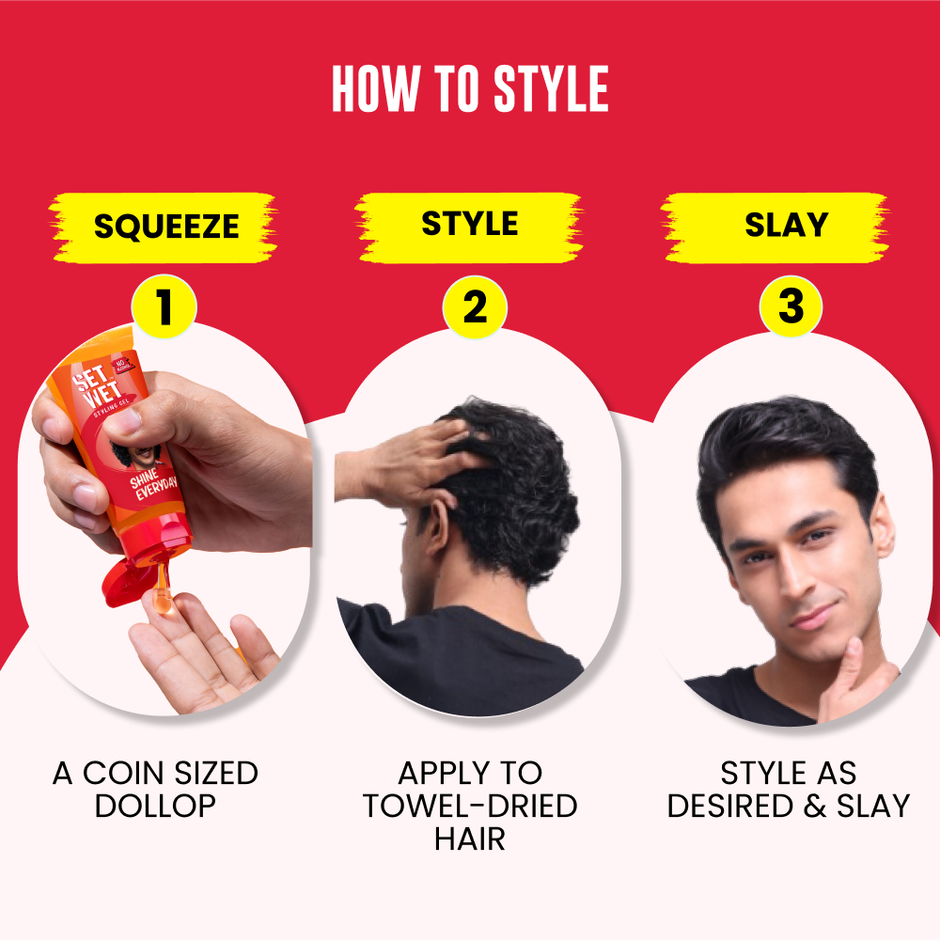 Set Wet Styling Hair Gel for Men | Shine Everyday Tube