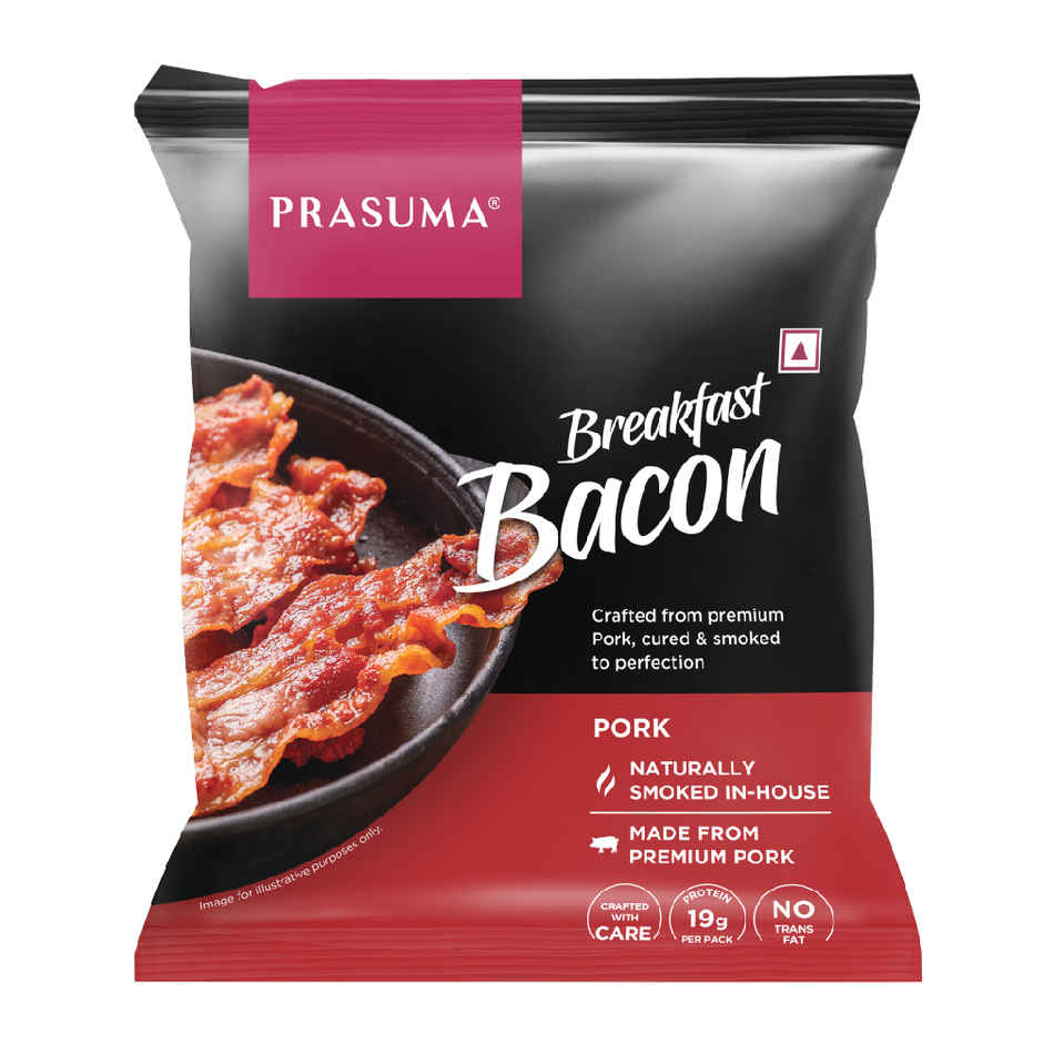 Prasuma Pork Breakfast Bacon 150g | India's No.1 Bacon | Imported Pork | Cured & Smoked
