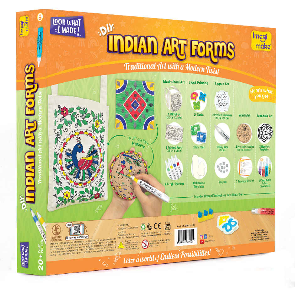 Imagimake Indian Art Forms Kit | Cultural Learning Toy | Traditional Craft Set for Kids