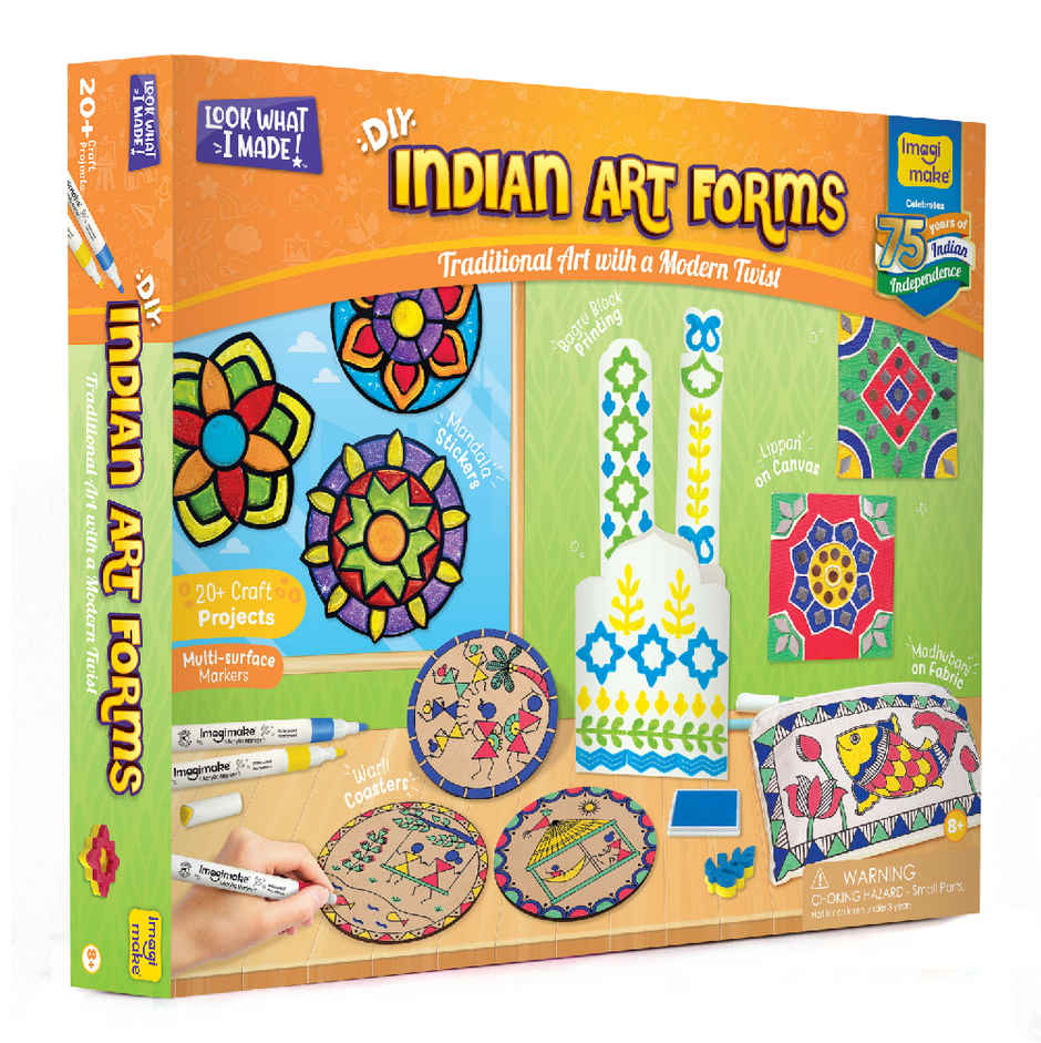 Imagimake Indian Art Forms Kit | Cultural Learning Toy | Traditional Craft Set for Kids