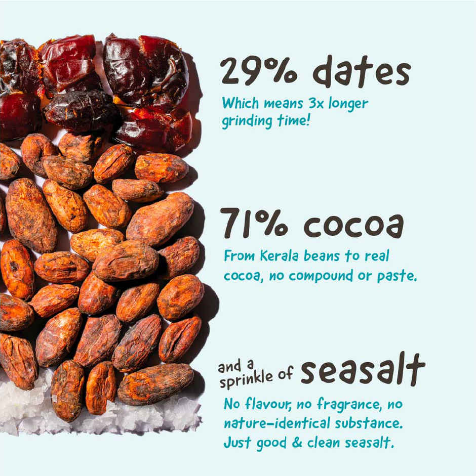 The Whole Truth Dark Cocoa Bar - Sea Salt | 80 g | Sweetened With dates