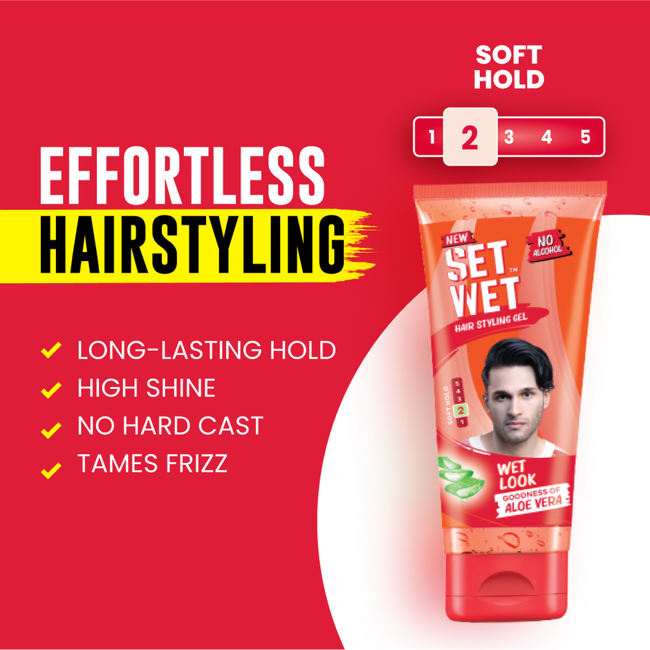 Set Wet Styling Hair Gel for Men | Shine Everyday Tube