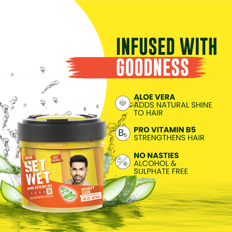 Set Wet Hair Gel for Men Ultimate Hold Maximum Hold Jar