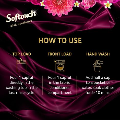 Softouch Rose and Jasmine 2X French Perfume After Wash Fabric Conditioner