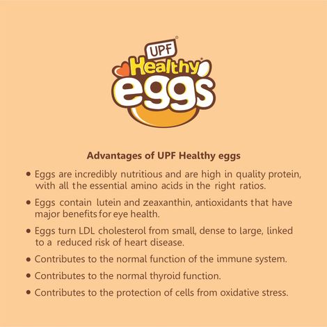 UPF Healthy Brown - Large Eggs, 6 Pieces | Protein Rich | Veg Feed | Infertile