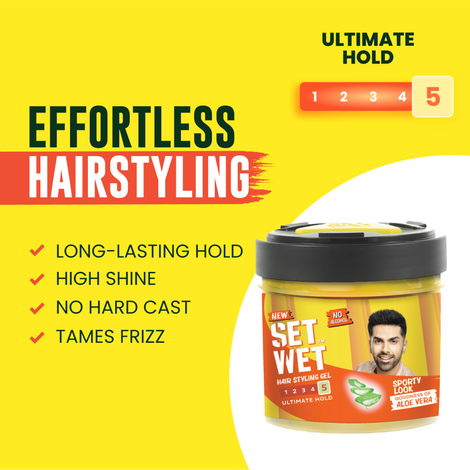 Set Wet Hair Gel for Men Ultimate Hold Maximum Hold Jar