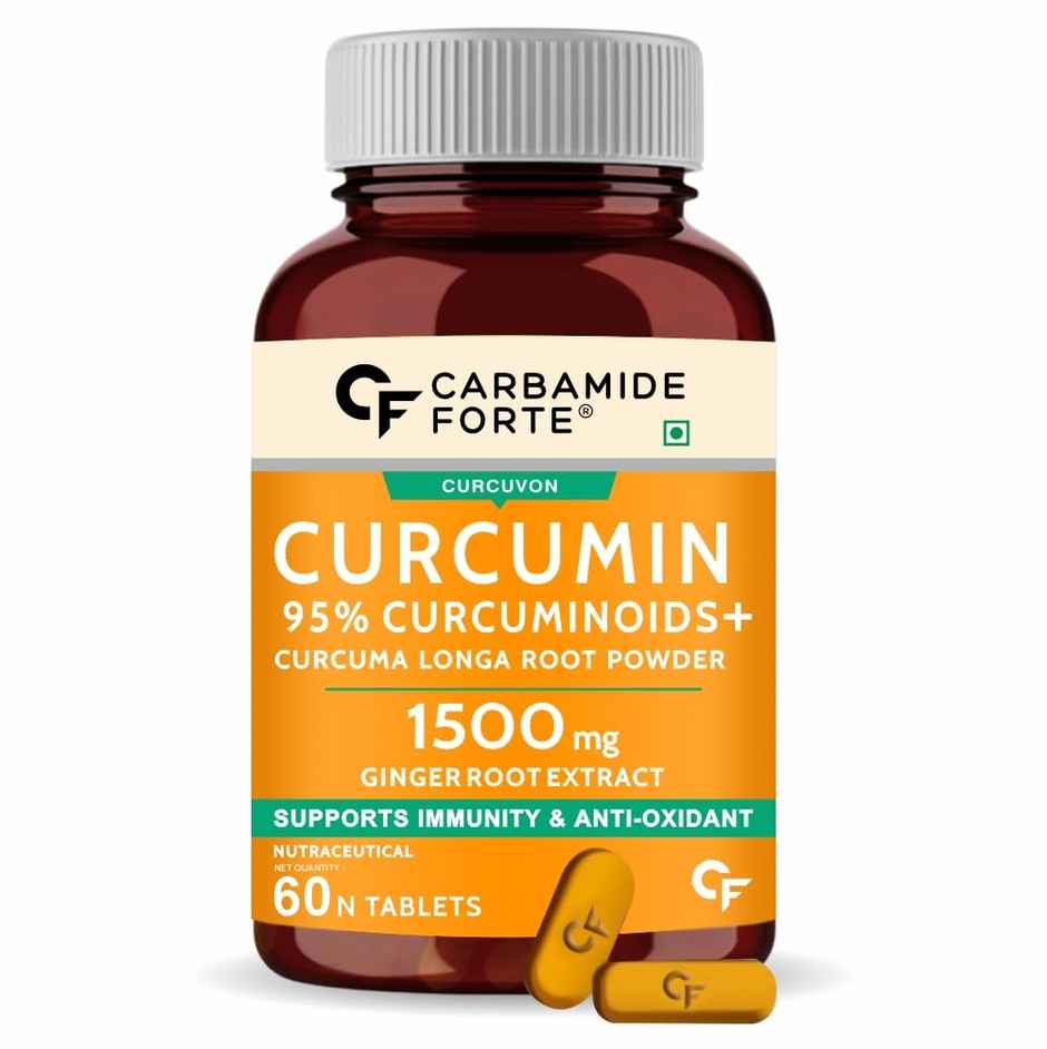 Carbamide Forte Curcumin Tablets with Piperine Tablets with 95% Curcuminoids 60 Veg Tablets