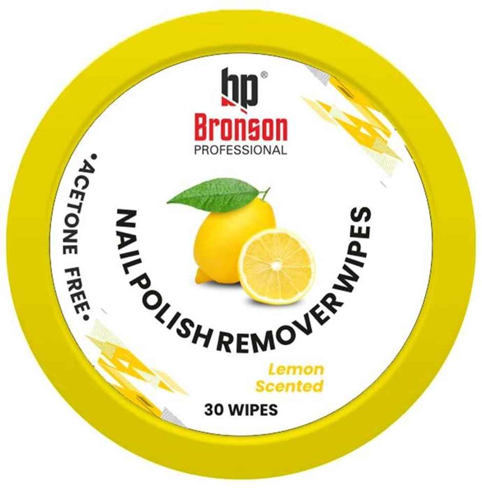 Bronson Professional Lemon Nail Polish Remover Wipes Nail Paint Remover with Fresh Lemon Fragrance