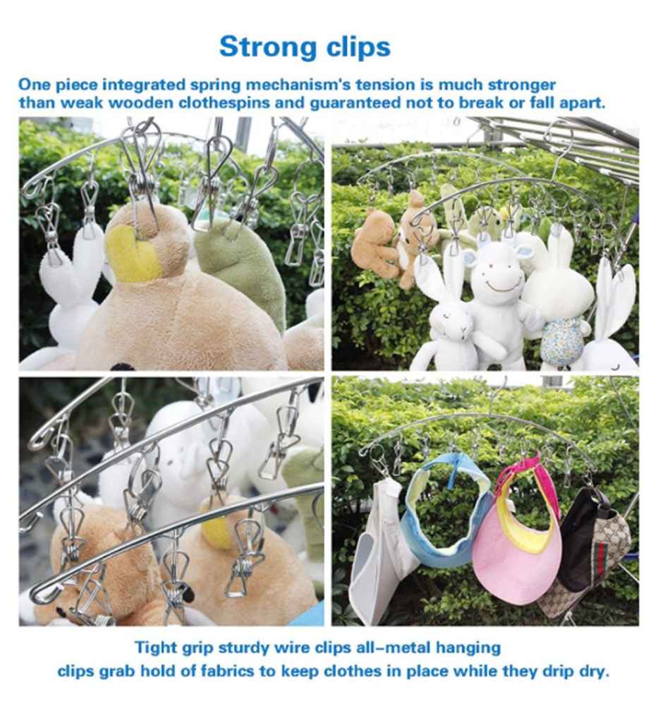 New Dawn 10 Clips Stainless Steel Rust-Free Cloth Hanger For Drying Clothes Drying Hanger