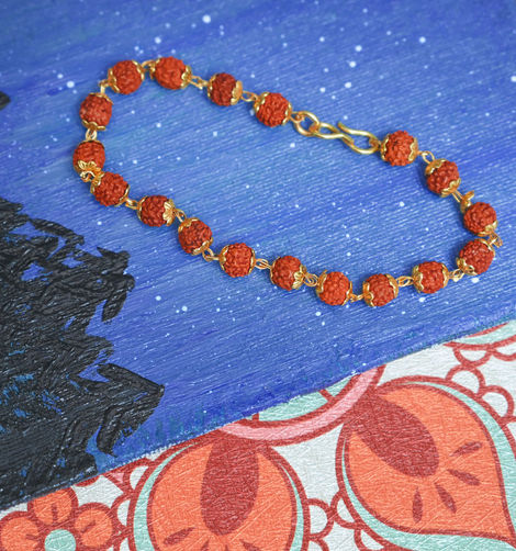Aurum Bracelet Rakhi With Rudraksh - Spiritual and Stylish