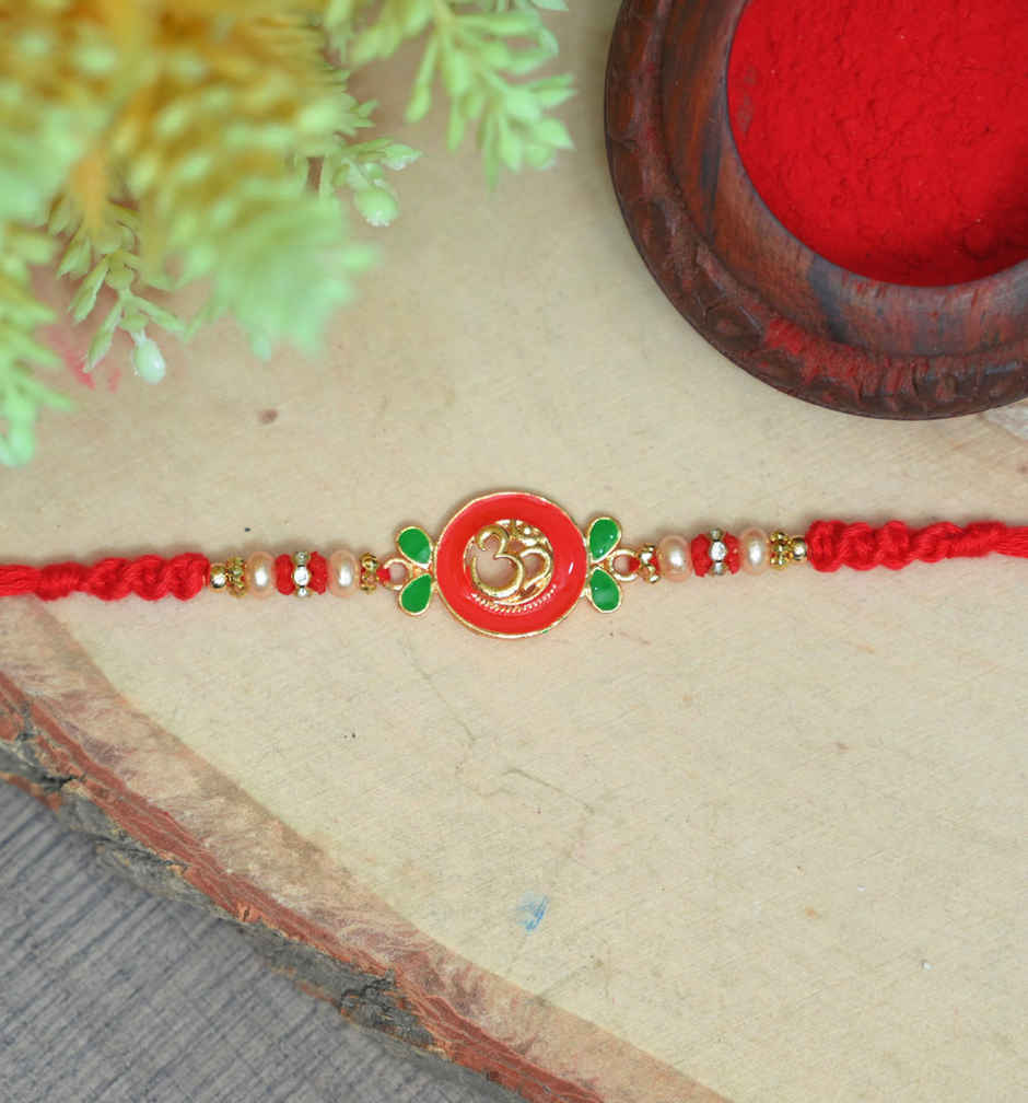 Cadbury Dairy Milk Silk Bubbly Chocolate Bar(50gms) & Aurum Om Rakhi With Meenakari(1pc) Combo