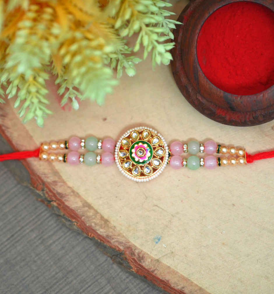 Aurum Floral Meenakari Rakhi - Vibrant Craft