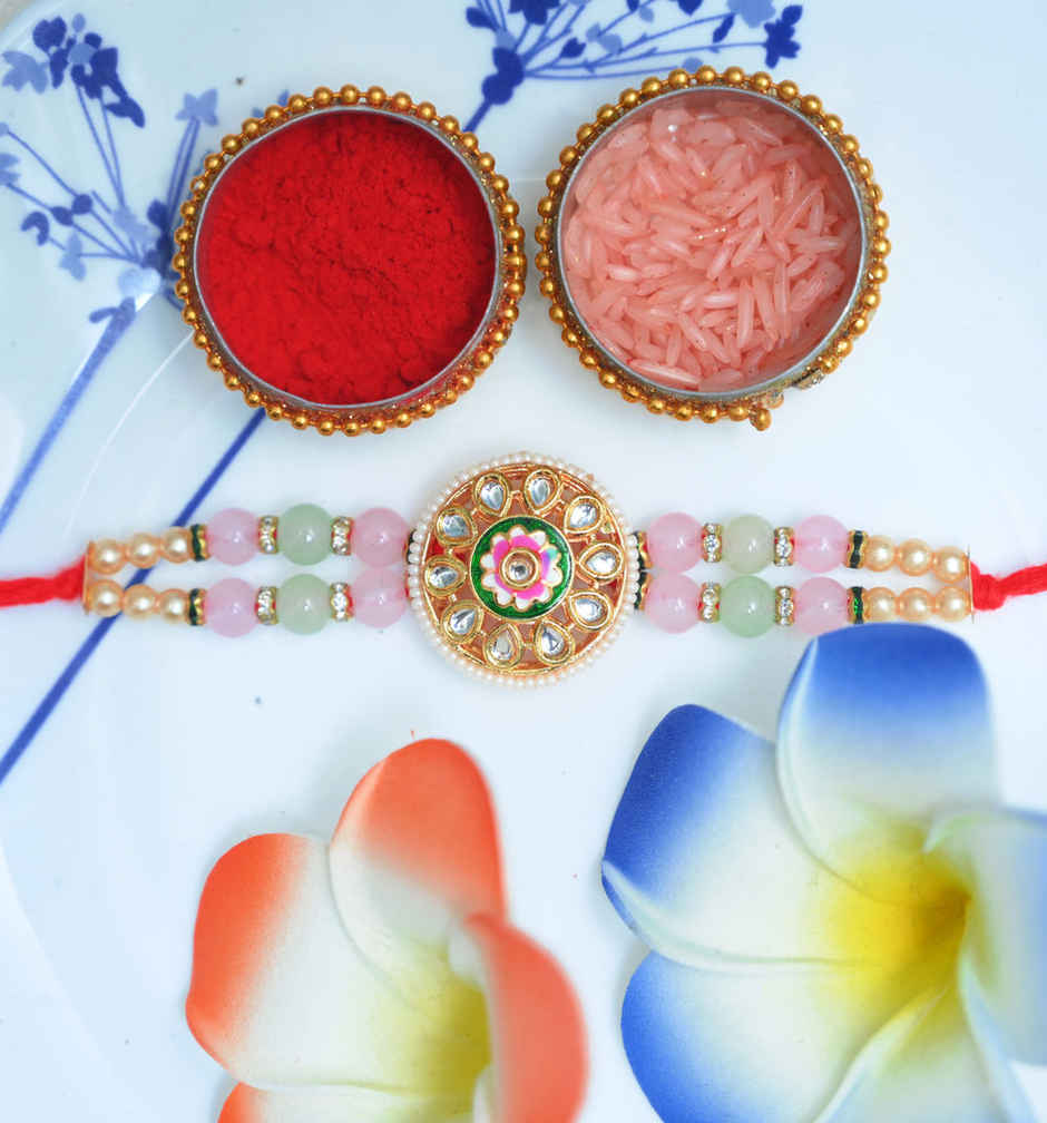 Aurum Floral Meenakari Rakhi - Vibrant Craft