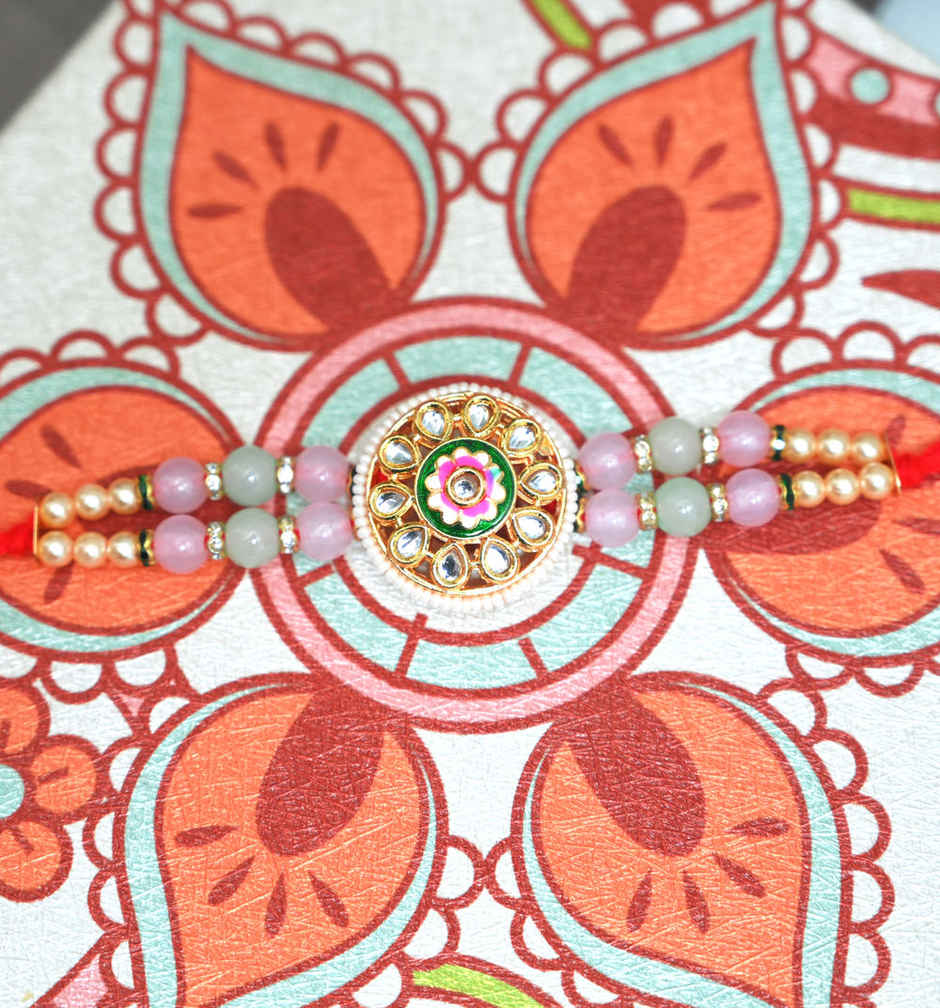 Aurum Floral Meenakari Rakhi - Vibrant Craft