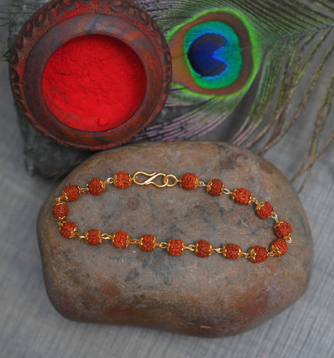 Aurum Bracelet Rakhi With Rudraksh - Spiritual and Stylish