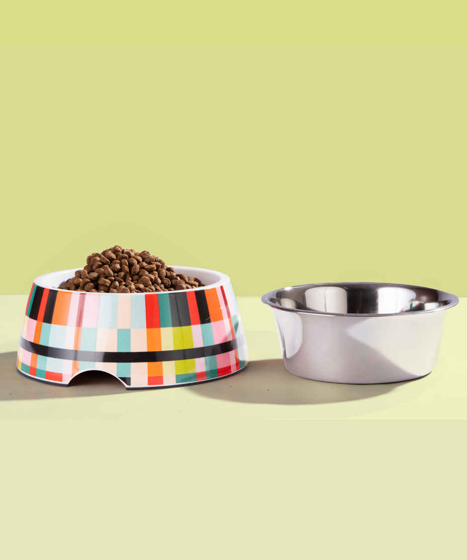 Pet Set Go 2-in-1 Melamine Dog Bowl | Abstract - Small