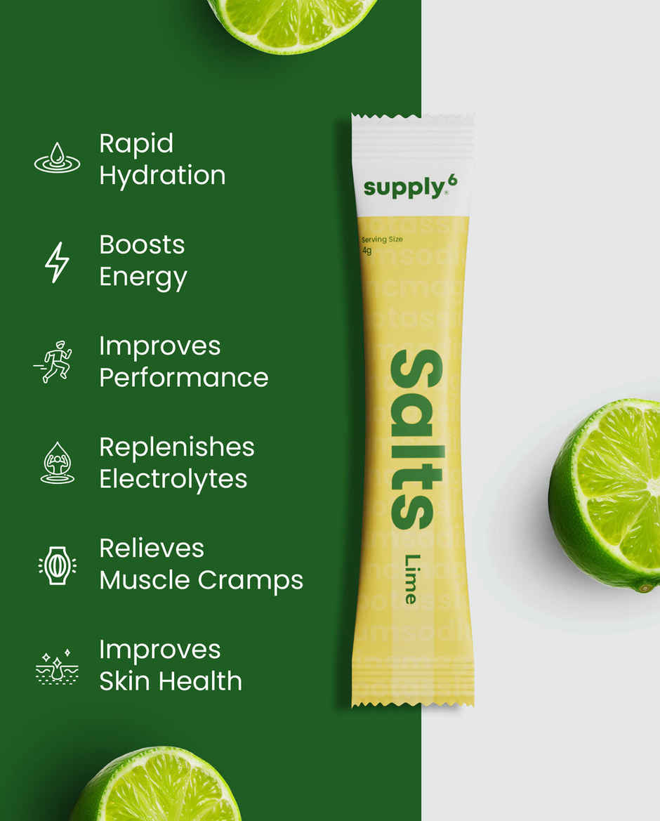 Supply6 Salts | Electrolyte Mix | Lime | Sodium | Potassium | Magnesium | Zinc | Fiber