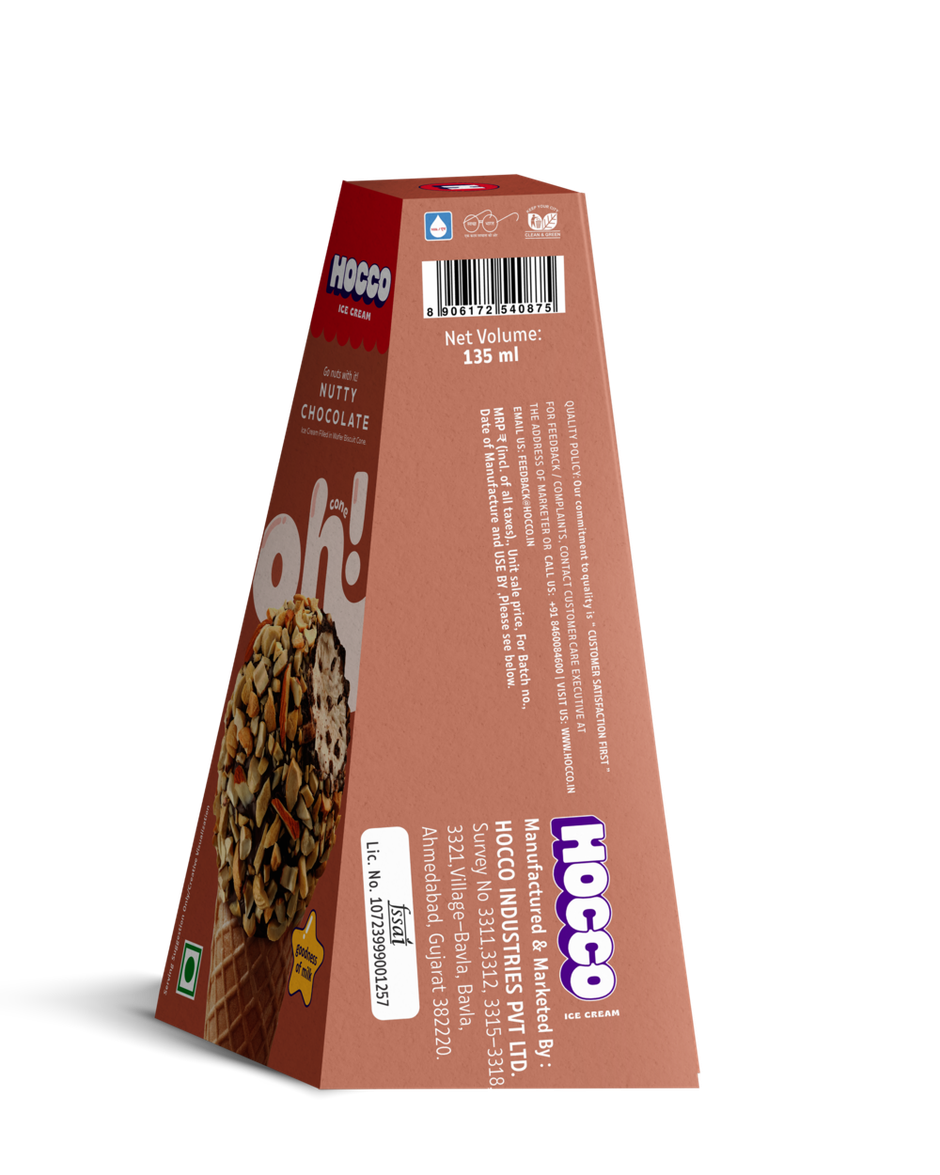Hocco Nutty Chocolate Oh Ice Cream Cone Combo